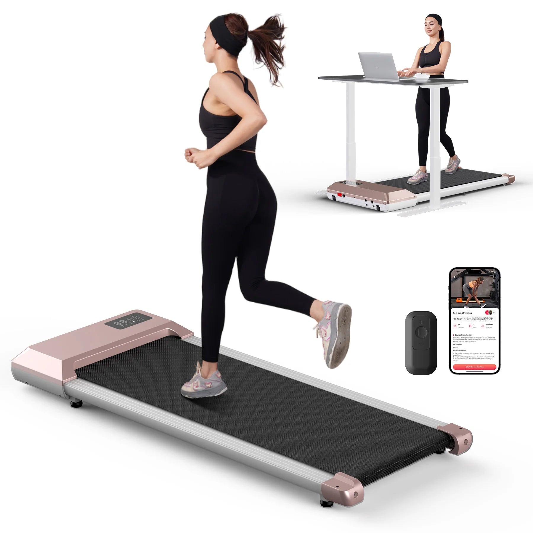 GYMIRO S1 Smart Walking Pad – 2.5HP Premium 2-in-1 Folding Treadmill for Home Workouts (300 lbs Weight Capacity)