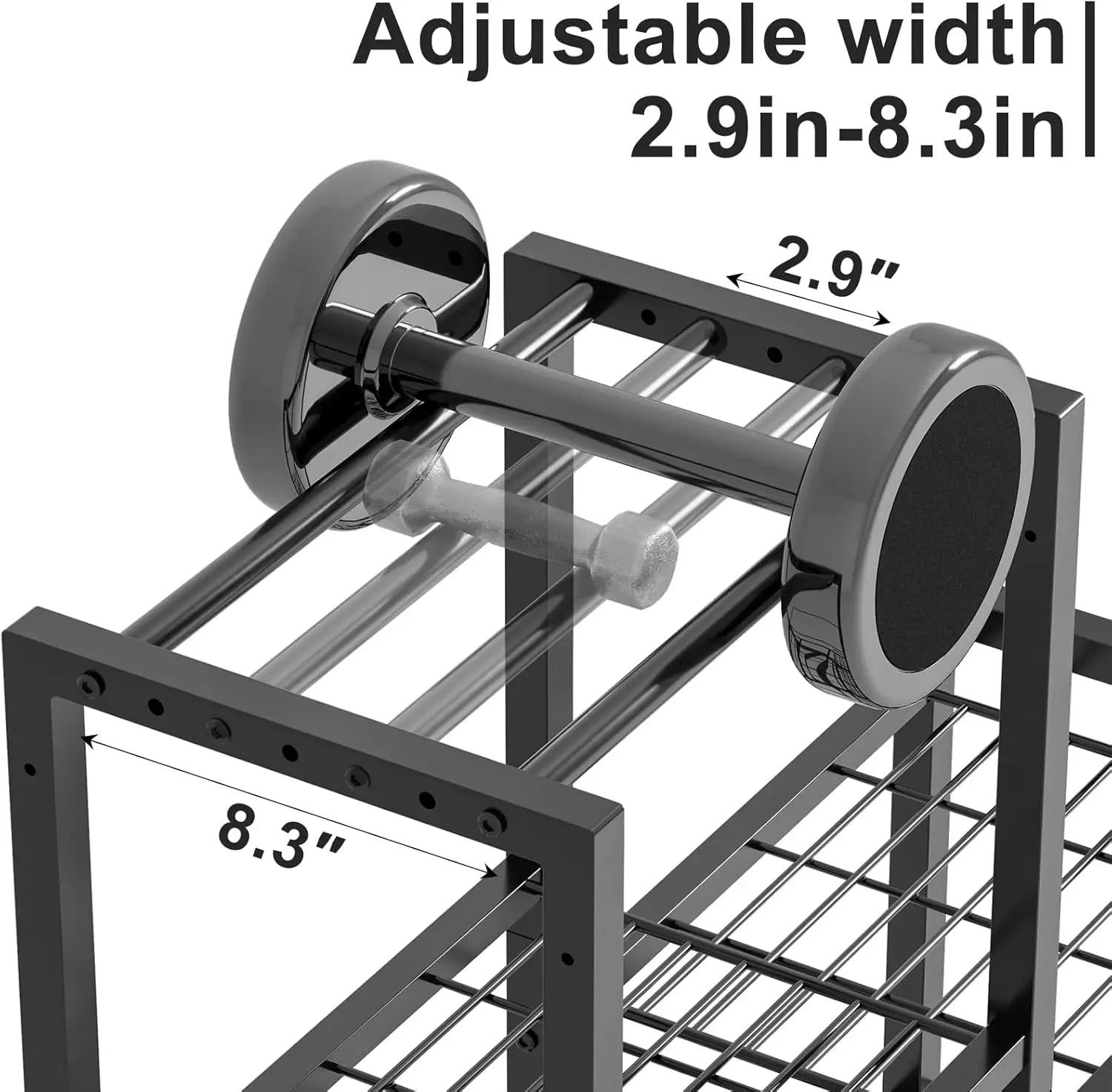 GYMIRO Premium 6-Tier Adjustable Home Gym Organizer – Rolling Storage Rack for Yoga Mats, Dumbbells & Fitness Accessories