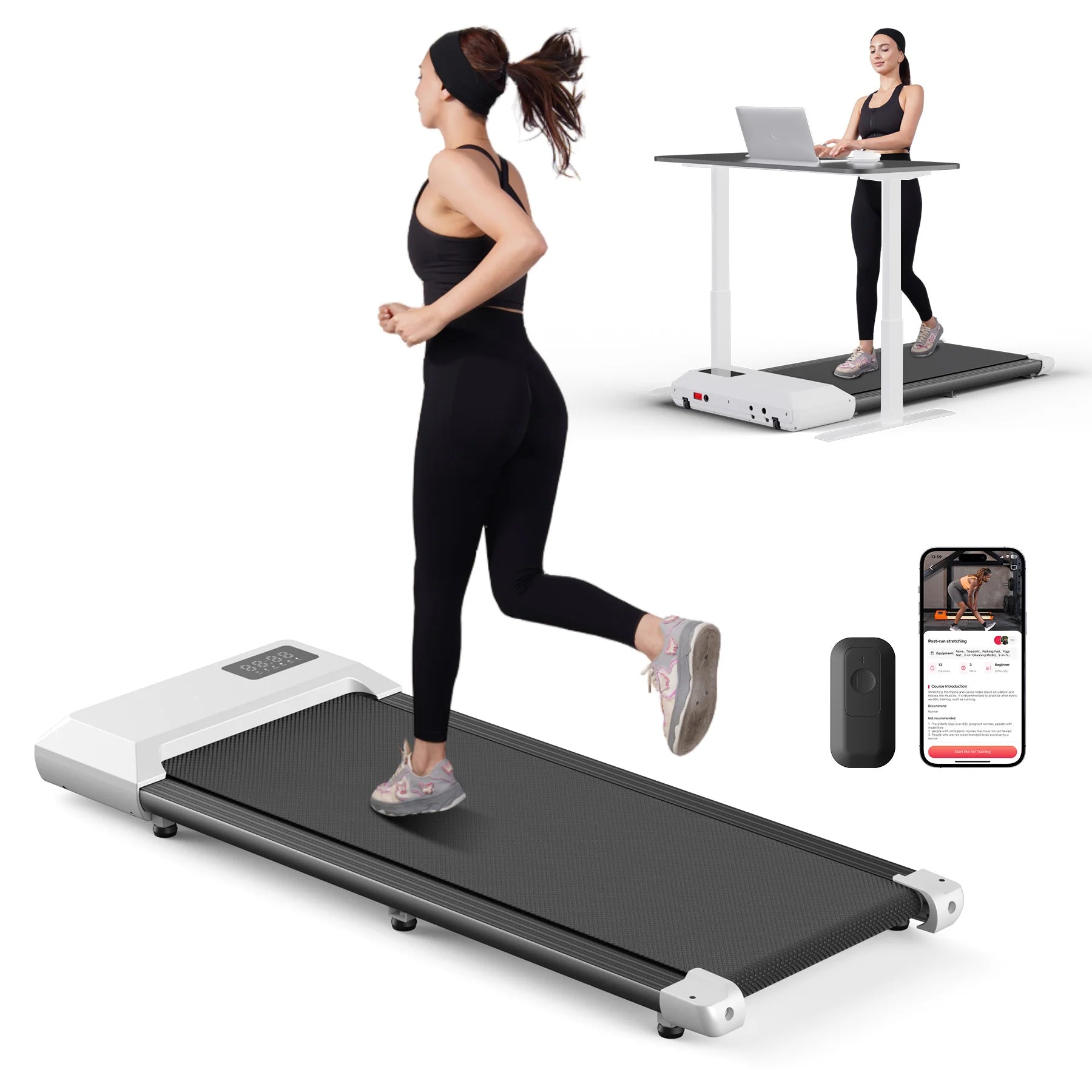 GYMIRO S1 Smart Walking Pad – 2.5HP Premium 2-in-1 Folding Treadmill for Home Workouts (300 lbs Weight Capacity)