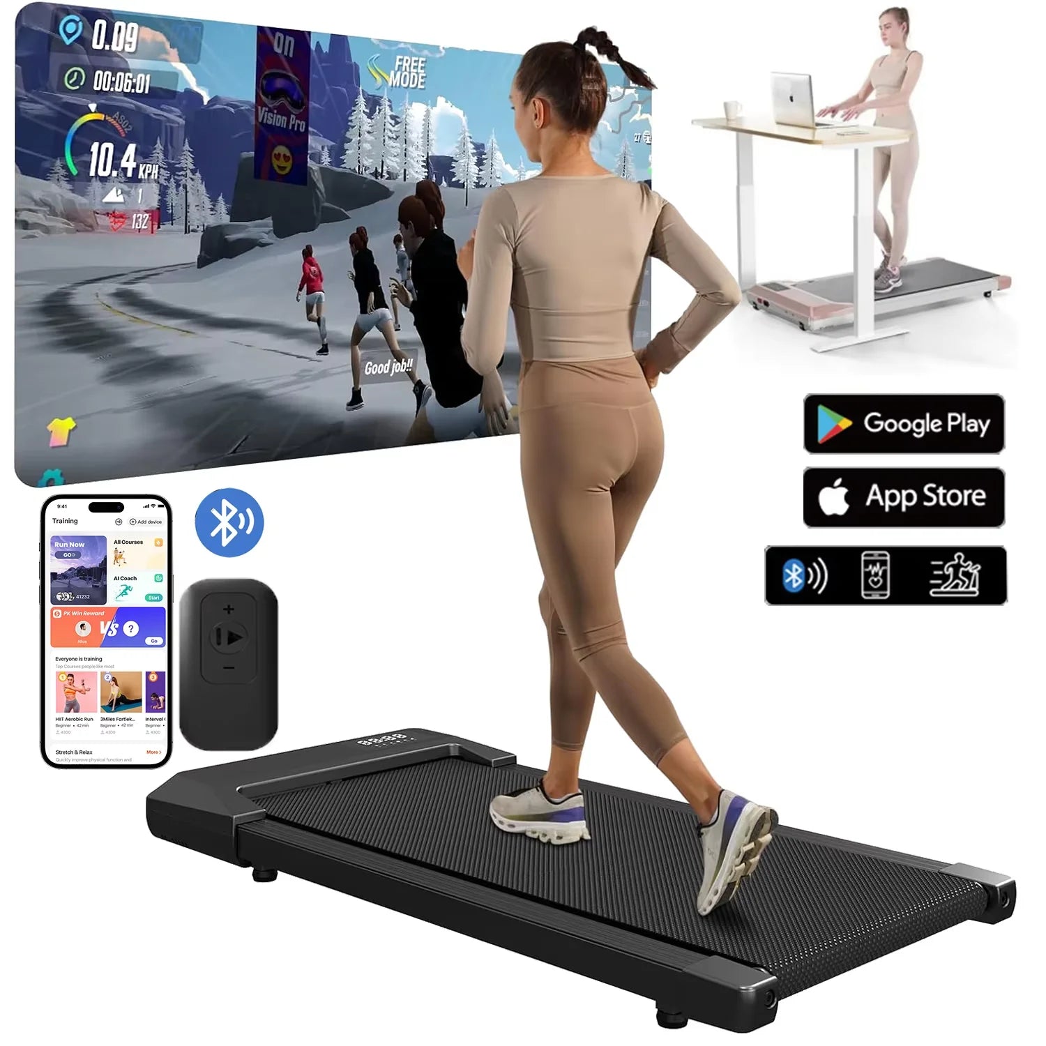 GYMIRO S1 Smart Walking Pad – 2.5HP Premium 2-in-1 Folding Treadmill for Home Workouts (300 lbs Weight Capacity)