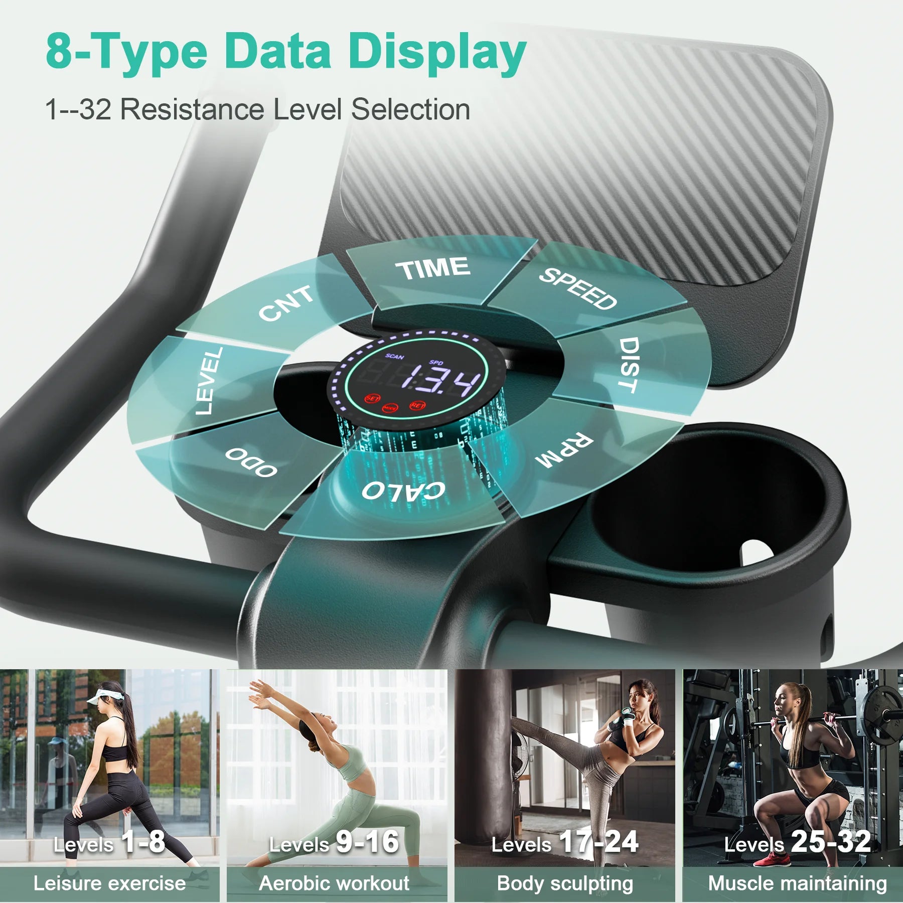 Super Run Silent Magnetic Exercise Bike (32 Resistance Levels)